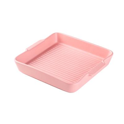 China Sustainable High Quality Dinner Set Food Dessert Snacks Tapas Baking Tray Square Serving Kitchen Restaurant Porcelain Dishes for sale