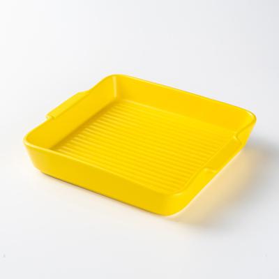 China Viable Wholesale Luster Baked Serving Tray Dinner Breakfast Restaurant Dish Custom Ceramic Matte Dishes Nordic Dish for sale