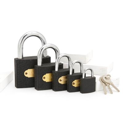 China Laminated Iron Shacket Padlock Security Door Lock Large 32mm High Quality Single Term Iron Key Padlock for sale