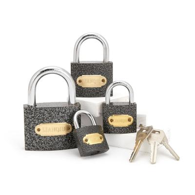 China Laminated Iron Shackle Padlock 75 Mm Large Rectangular Padlock Anti Rust Anti Theft Padlock for sale