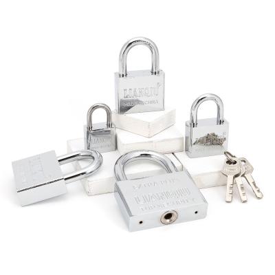 China sliding silver painted door padlock 60 mm anti-lifting short shackle square shape padlock for door warehouse 60 mm for sale