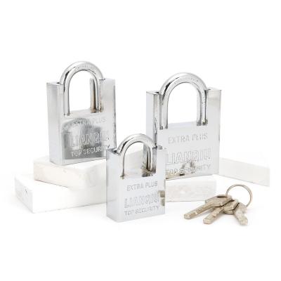 China Iron Glue Proof Toy Padlock Super High Security 50 Mm Plating Half Shackle Padlock With 3 Paddle Keys for sale