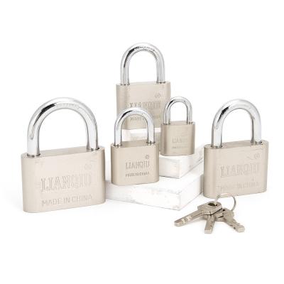 China Sliding Door Padlock Security Matte Round Corner Padlock Silver Painted Door Lock 60mm 60mm Short Shackle for sale