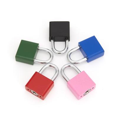 China Cheap And Popular Square Iron Padlock 30mm Security Iron Colorful Plastic Coated Padlocks for sale