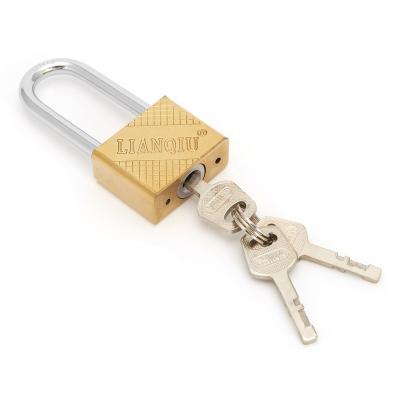 China Iron 50 Mm Long Shackle Gold Plated High Security Lost Master Key Door Padlock Types Yellow With Master Key for sale