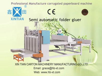 China Semi Automatic Folder Gluer Machine For 3 / 5 / 7 Plys Corrugated Carton Box for sale