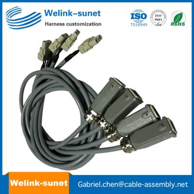 China Do chicote de fios industrial modular do fio da GLÂNDULA do CONECTOR 2PIN +M20 de Harting HAN processamento feito sob encomenda 09140022701 à venda