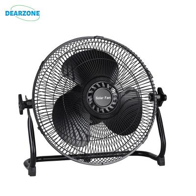 China 12inch Table Fan DC Fans USB Charge Indoor And Outdoor Black Solar Rechargeable Desktop Fan With Led Light for sale