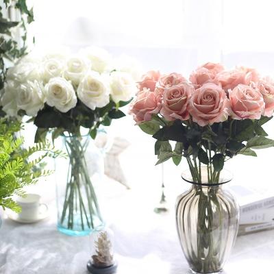 China Beautiful Artificial Flower Factory Sale Colorful Pile Rose Artificial Rose Flowers Wholesale Supplier Indoor Outdoor Decoration from China for sale