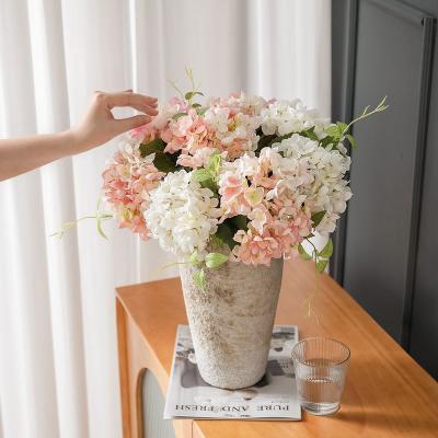 China High Quality Home Decoration Best Natural Flower Factory Wholesale Grain Touch Hydrangea Artificial Flower for sale