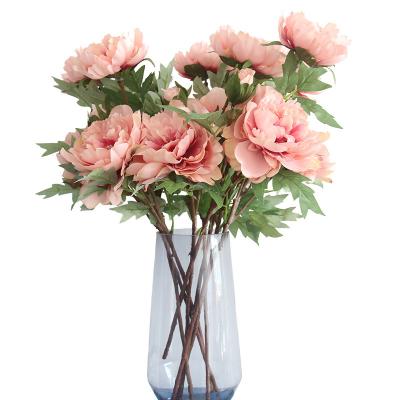 China Leading Chinese style decoration flower wall peony artificial flower wedding decoration home maker indoor outdoor simple road plug flower for sale