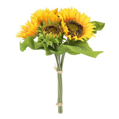 China Wholesale natural touch artificial flower group farmhouse decor simulation sunflower for wedding decoration for sale