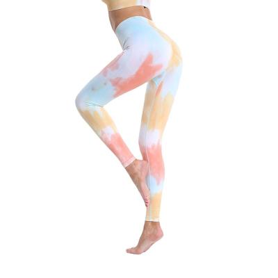 China Breathable Winter Running Yoga Wear Women's Quick Dry Seamless Tie Dye Yoga Pants for sale