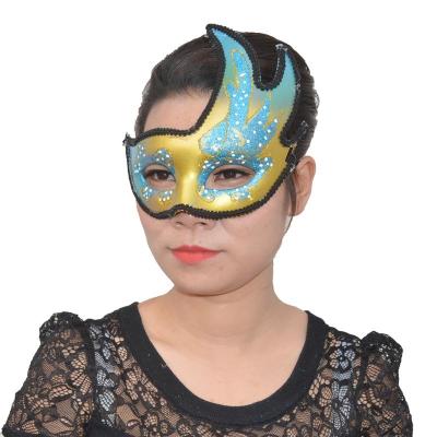 China Classic Hand Drawing Peacock Lace Up Fringed Venetian Mask Mardi Gras Carnival Party Favors Fire Design Half Face Masquerade Party Favors for sale