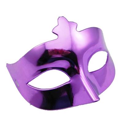 China Venetian Carnival Mardi Gras Halloween Party Wedding Favor Classic Purple Half Face Gold Plating Masquerade Party Mask Makeup Ball for sale