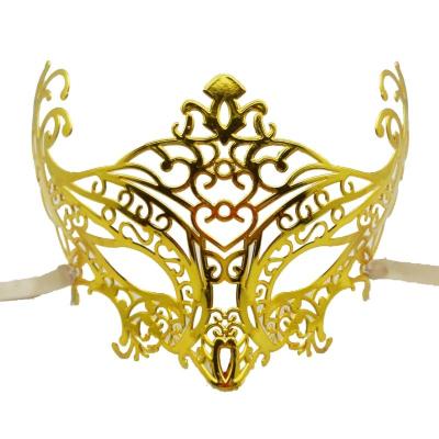 China Luxury Venetian Carnival Mardi Gras Halloween Party Wedding Favor Masquerade Party Mask Makeup Ball Classic Gold Plating New Design for sale