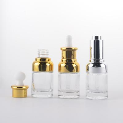 China Personal Care Low Price 30ml Gold Shoulder Beveled Dropper Bottle For Skin Care Packaging for sale