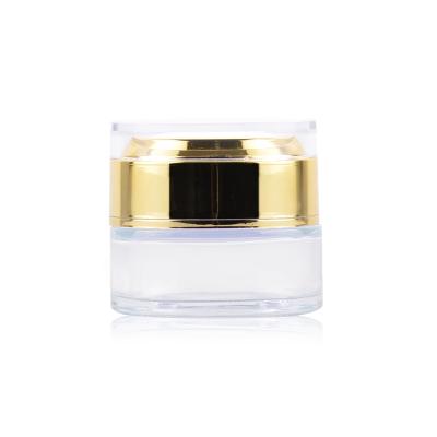 China Skin care cream in 30g cosmetic shop glass cream jar white bottle with silver lid for BB cream for sale