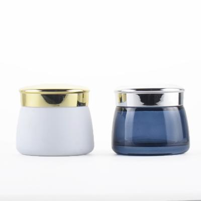 China High Quality Skin Care Cream Packaging Cobalt Glass Jars 120ml Blue Cosmetic Glass Mask Jar for sale