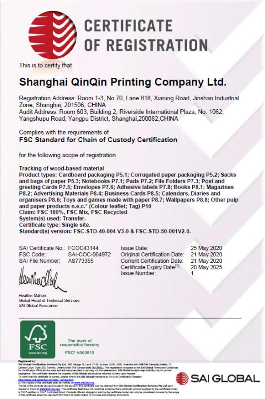 FSC - Shanghai Qinqin Printing Company Ltd.