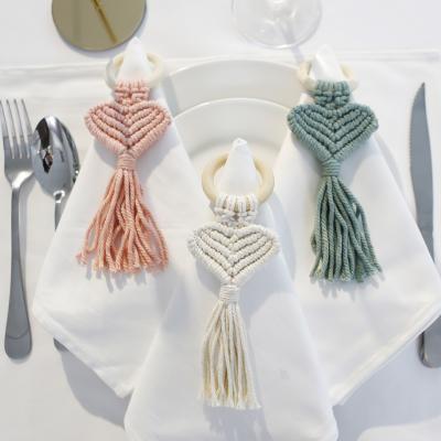 China Sustainable Macrame Napkin Rings Table Decoration Fram Decor Napkin Rings Boho Napkin Rings Holder for sale