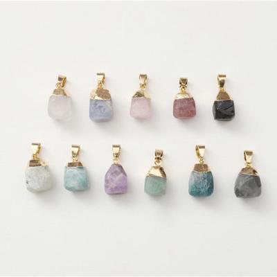 China Natural BOHEMIA Stone Necklace Gemstone Accessories Quartz Birthstone Pendant Raw Charms Drops Crystal Pendants for sale