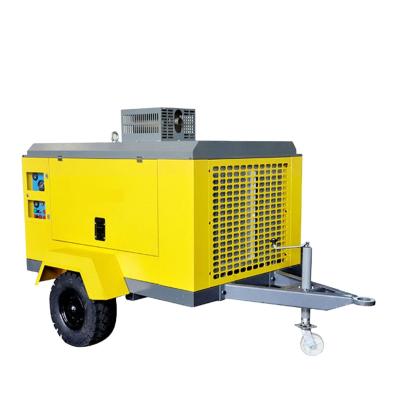 China Air Compressor 200 CFM ISUZU Lubricated Diesel Engine For Drilling Rhinoair In Algeria Air Compressor for sale