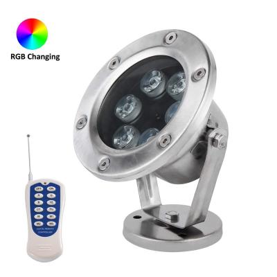 China Swimming Pool Water Resistant RGB12 Volt LED Remote Control Underwater Light Lamp for Landscape Fountain Pond Lighting for sale