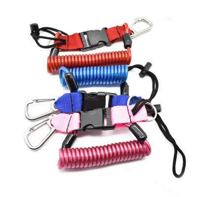 China Sporttauchen-schnelle Freigabe-Spule Lanyard Colored Coiled Leashes zu verkaufen