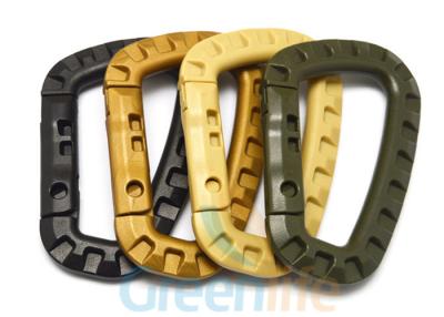 China Armee-grüne große Karabinerhaken-Carabiners kundengebundene Knochen-Plastikform 85 * 56mm zu verkaufen