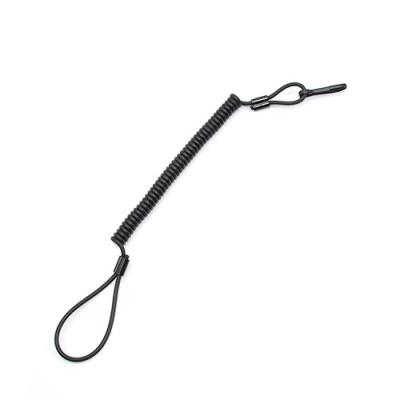 China Black Kevlar Pistol Retention Lanyard 4.0 / 5.0MM Diametre Fall Protection for sale