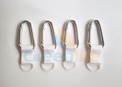 China 6CM silbernes Aluminium/Polyester-Karabinerhaken Carabiner mit kurzem Bügel zu verkaufen