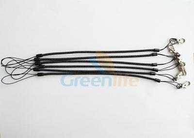 China Os encaixes de extremidade do laço da corda do cabo 20CM do baraço do estilete do uretano com correias do telefone/metal grampeiam à venda