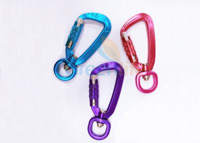 China A aviação colorida Carabiner de alumínio grampeia a quebra da força 4KN Eco amigável com fechamento à venda