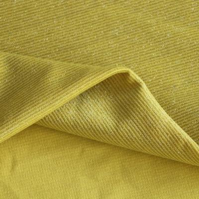 China Cored threda 2822# ammonia 43.6%polyester, 28.5%silver 27.9% plain gold and silver yarn knitted fabric for sale