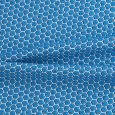 China Stretch 717# manufacturer hot sales 97% polyester and 3% spandex knitted honeycomb cheched jacquard fabric for halter top for sale