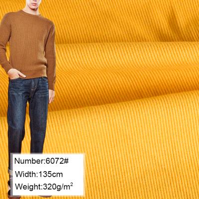 China Anti Pill 6072#95%cotton 5%spandex knitted yellow rib stretch fabric for woman fashion clothing for sale