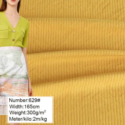 China 629# 95%cotton 5%spandex thick anti pill rib lycra knitted fabric for clothes hot women for sale