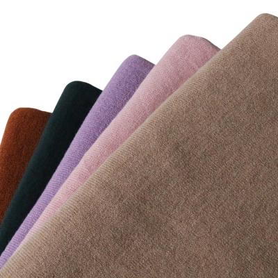 China 2639# double faced 88% poly and 12% cotton knit plain fabric for spring and fall for coat and sweater for sale