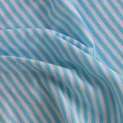 China 769# Anti Pill Yarn Dyed 50% Polyester And 50% Cotton Knit Rib Striped Shirts Fabric for sale