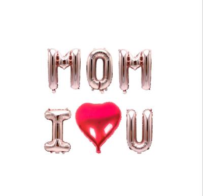 China Modern Gold Sliver Rose Gold Mom Foil Balloon Letter Set Helium Foil Balloon Set For Happy Mothers Day Gift Balloon Set for sale