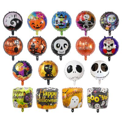 China New Product 18inch Auto Seal Round Happy Halloween Foil Helium Balloon Happy Halloween Party Decorate Mylar Balloons Globos for sale