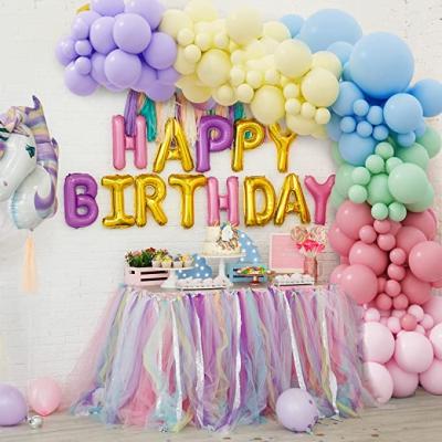 China Garland Arch Kit 7 Balloons 158pcs Self-Sealing Candy Colors Pastel Rainbow Macaroon Assorted Latex Balloons For Baby Shower Kid Birthday Room for sale