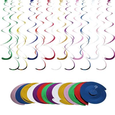 China Hanging Decoration Wedding Self-Sealing Ceiling Swirls Screw Down Metal Aluminum Swirls for Birthday Party Baby Shower Decoration for sale