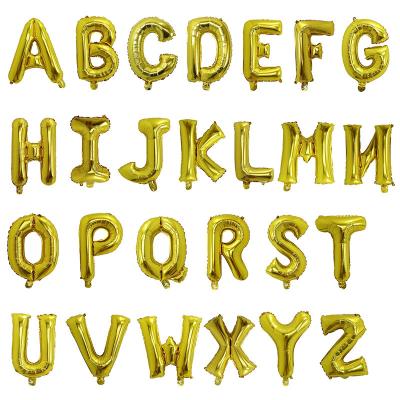 China A-Z Letter Shape Balloon Foil Balloon 24 PCs 16 Inch Helium Foil Letter Balloons For Weeding Christmas Decoration Gold Balloon for sale