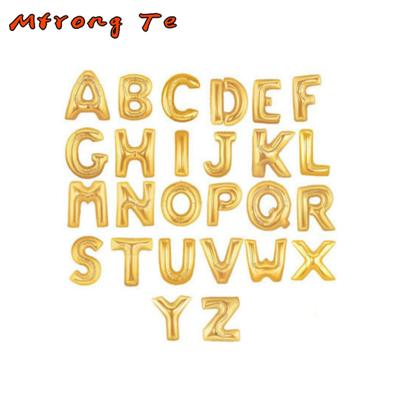 China Gold Color Self Sealing Letter Foil Balloons Any Expression Custom 16 Inch Alphabet Letters And Numbers Foil Mylar Balloon for sale