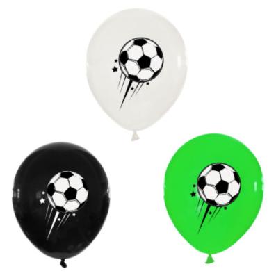 China New 12 Inch Modern Green Printed Latex Balloons Kids Soccer Theme Birthday Party Decoration Supplies for sale