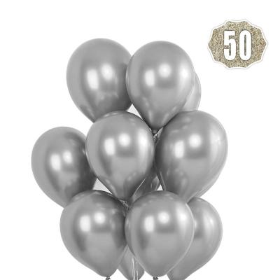 China Latex Silver Balloons Shiny Chrome Metallic Latex 12 Inch Thicken Balloons 50 Packs For Wedding Party Baby Shower Christmas Birthday for sale