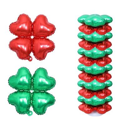 China Hot Balloon Set 4 Petals Foil Balloons Stand Up Four Leaf Clover Balloon Building Column Arch For Wedding Birthday Decor Globos for sale