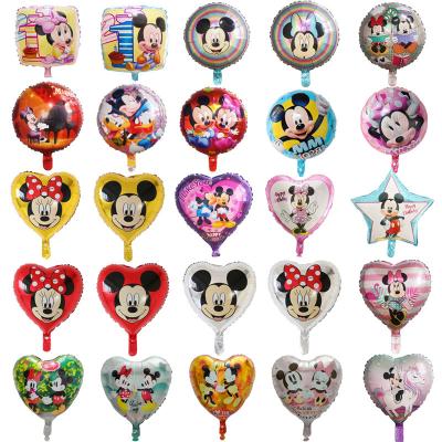 China 18nch Mickey Minnie Mouse globos cartoon character star heart foil balloon decoration kids toys balloons for sale